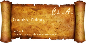 Csonka Abbás névjegykártya